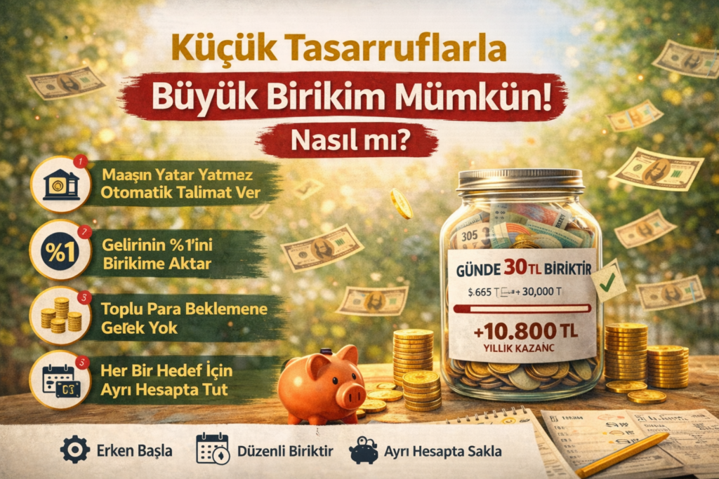 Birikim Yapmak için İpuçları; Küçük Tasarruflarla Büyük Birikim Mümkün! Nasıl mı?