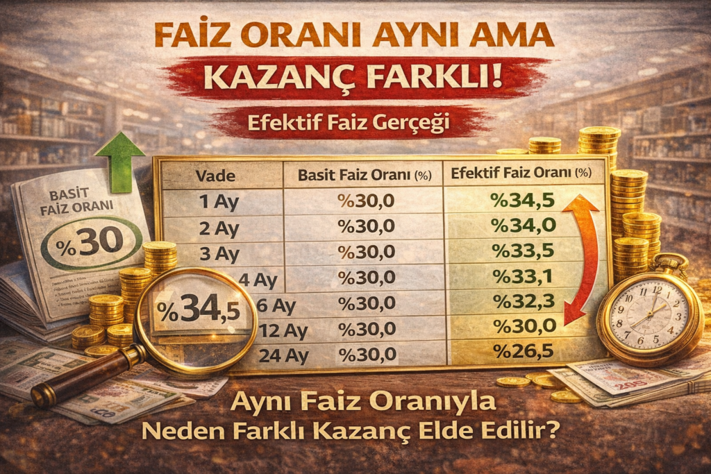 Vadeli Mevduat ve Efektif Faiz Oranı; Faiz Oranı Aynı Ama Kazanç Farklı! Efektif Faiz Gerçeği
