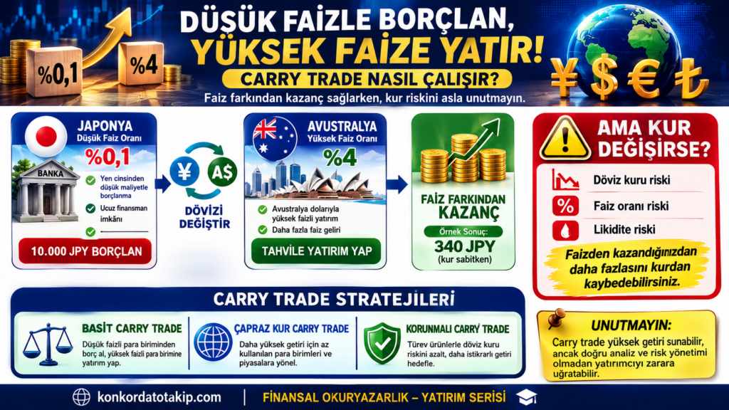 Carry Trade Nedir, Nasıl Yapılır? Faiz Farkından Kazanç ve Kur Riski