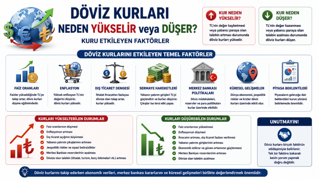 Döviz Kurları Neden Yükselir veya Düşer? Kuru Etkileyen Faktörler