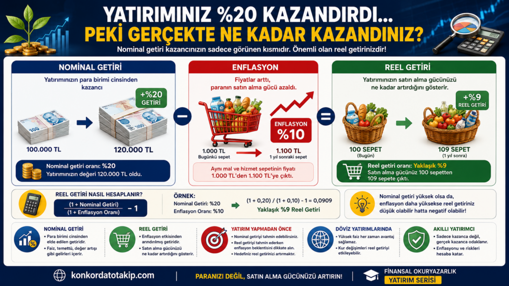 Nominal Getiri ve Reel Getiri Nedir? Yatırımınız Gerçekte Ne Kadar Kazandırıyor?