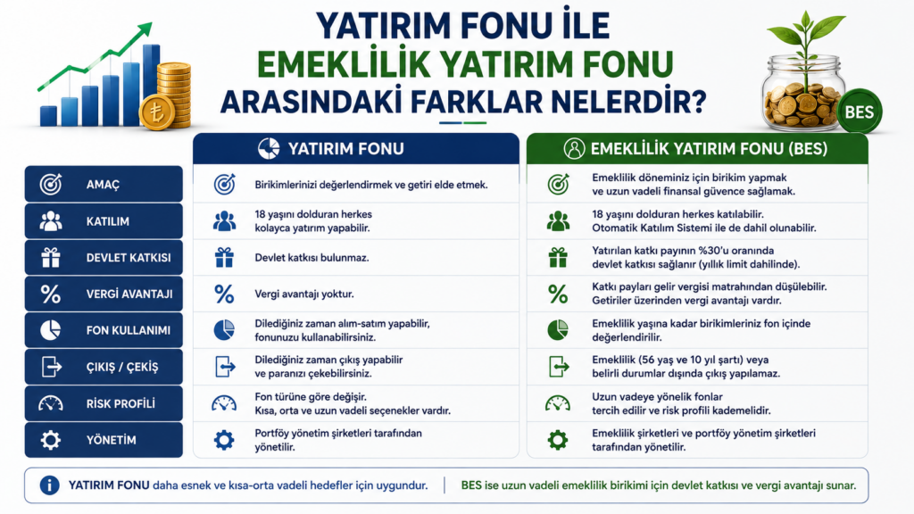 Yatırım Fonu ile Emeklilik Yatırım Fonu Arasındaki Farklar Nelerdir?