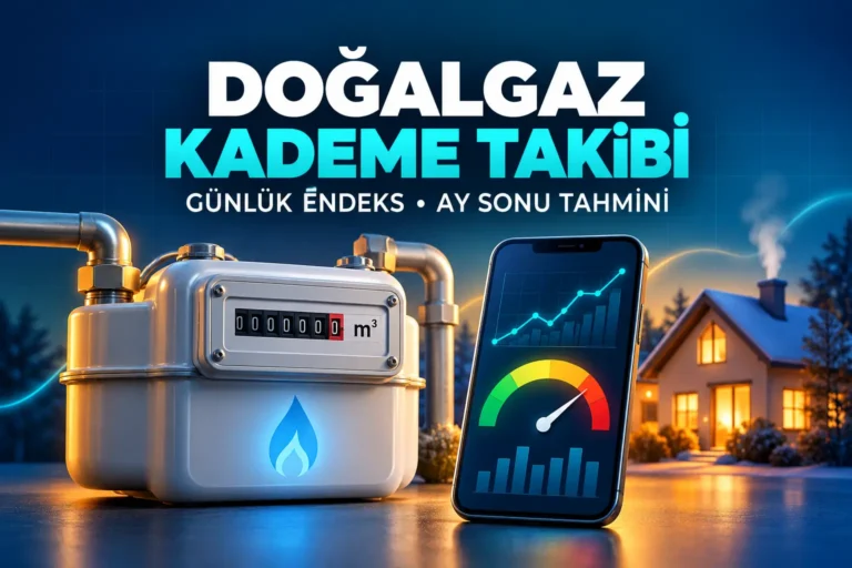 Doğalgaz sayacı, günlük tüketim grafiği ve kademeli tarife risk göstergesi