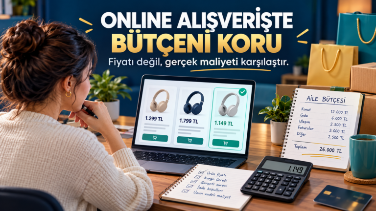 Online alışverişte fiyatları ve gerçek toplam maliyeti karşılaştırarak bütçeyi koruma rehberi