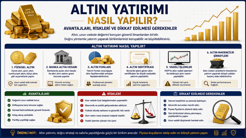 Altın Yatırımı Nasıl Yapılır? Avantajları, Riskleri ve Dikkat Edilmesi Gerekenler