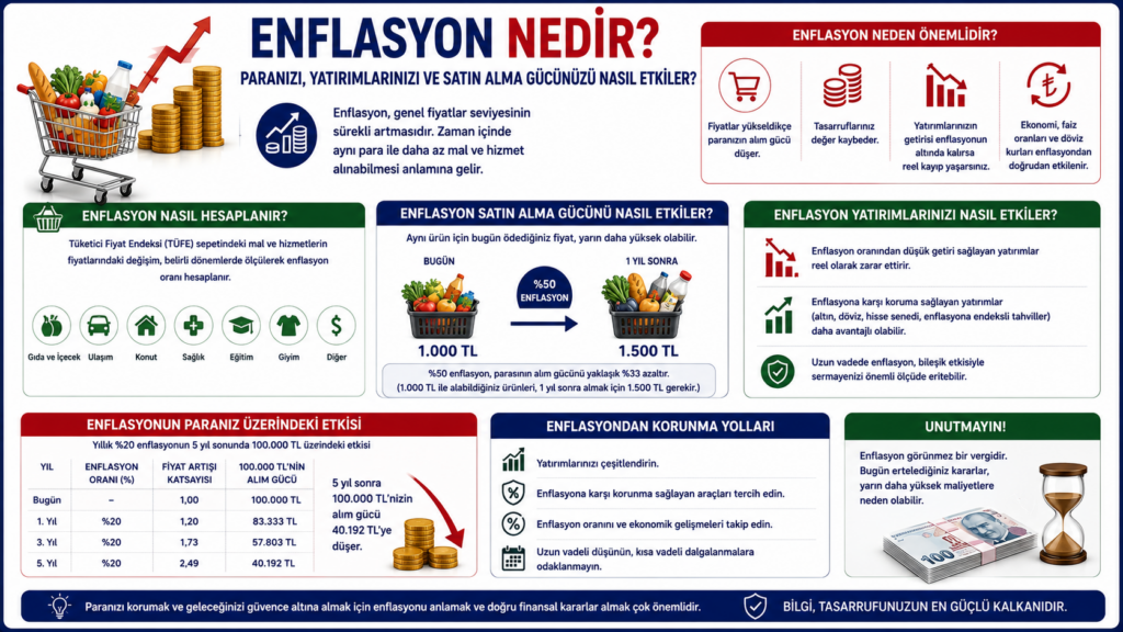Enflasyon Nedir? Paranızı, Yatırımlarınızı ve Satın Alma Gücünüzü Nasıl Etkiler?