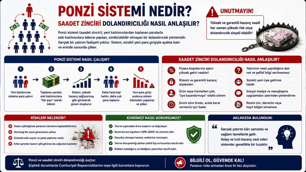Ponzi Sistemi Nedir? Saadet Zinciri Dolandırıcılığı Nasıl Anlaşılır?