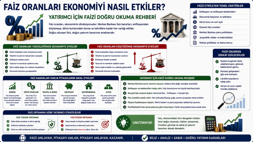 Faiz Oranları Ekonomiyi Nasıl Etkiler? Yatırımcı İçin Faizi Doğru Okuma Rehberi