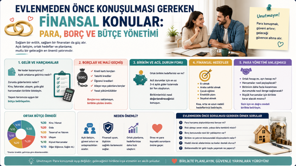 Evlenmeden Önce Konuşulması Gereken Finansal Konular: Para, Borç ve Bütçe Yönetimi