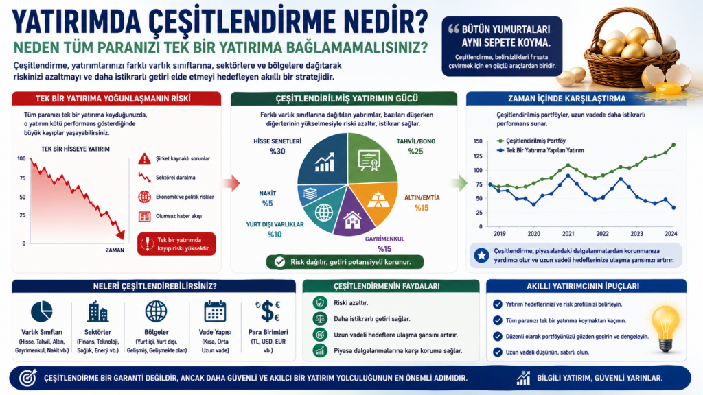 Yatırımda Çeşitlendirme Nedir? Neden Tüm Paranızı Tek Bir Yatırıma Bağlamamalısınız?