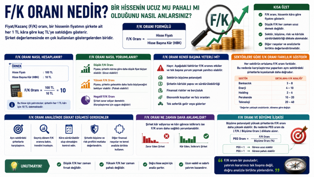 F/K Oranı Nedir? Bir Hissenin Ucuz mu Pahalı mı Olduğunu Nasıl Anlarsınız?