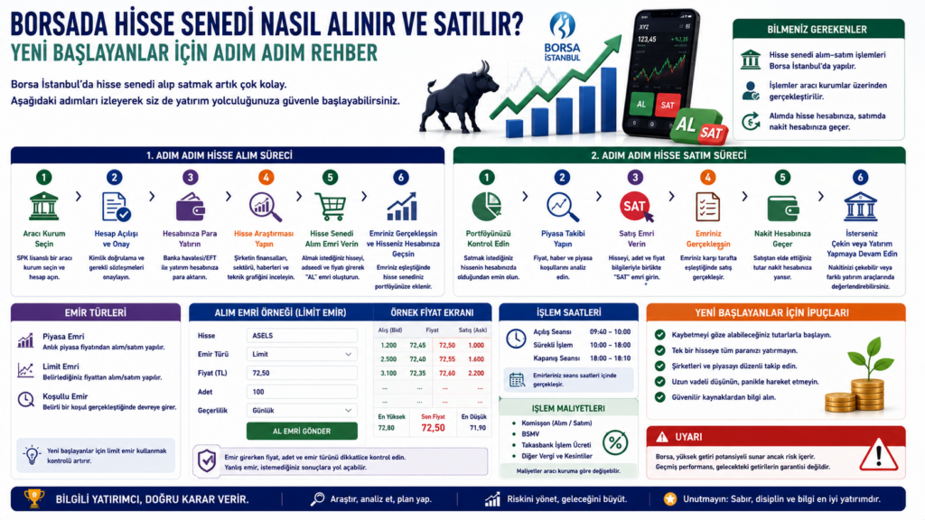 Borsada Hisse Senedi Nasıl Alınır ve Satılır? Yeni Başlayanlar İçin Adım Adım Rehber