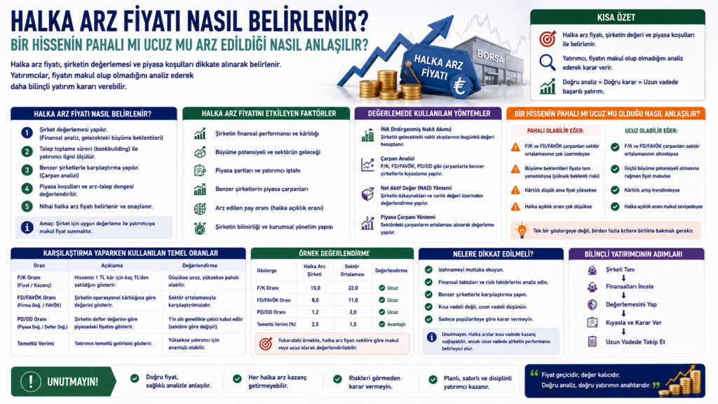 Halka Arz Fiyatı Nasıl Belirlenir? Bir Hissenin Pahalı mı Ucuz mu Arz Edildiği Nasıl Anlaşılır?