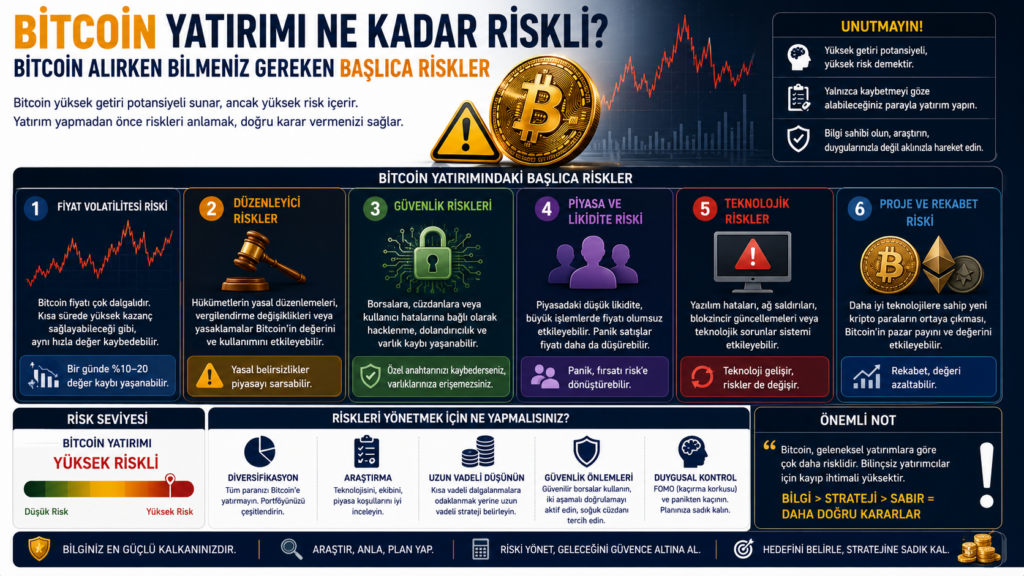 Bitcoin Yatırımı Ne Kadar Riskli? Bitcoin Alırken Bilmeniz Gereken Başlıca Riskler