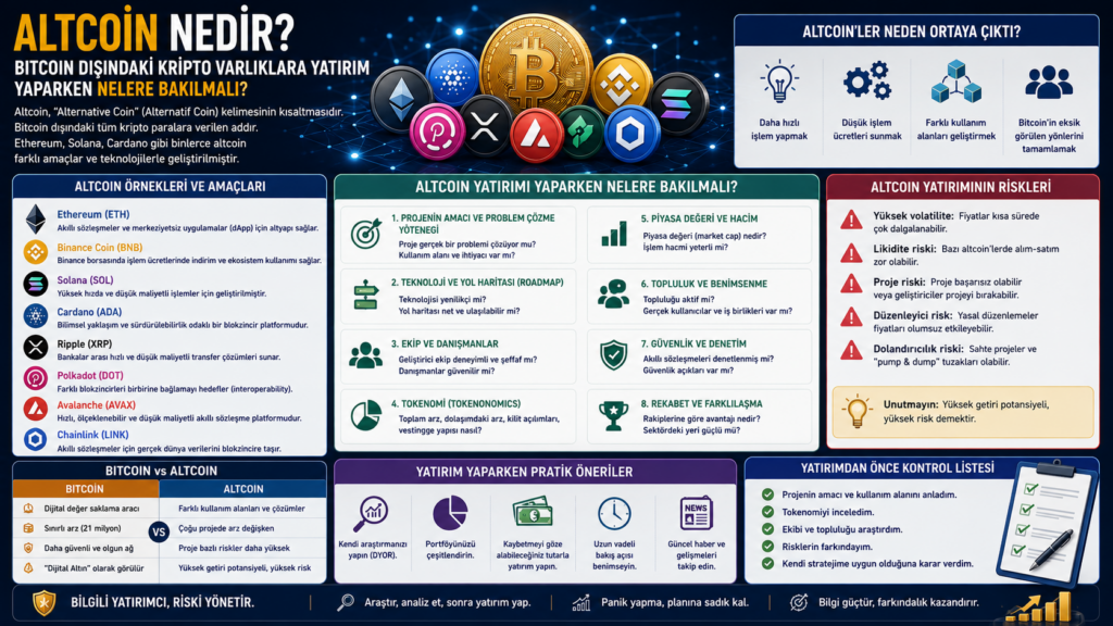 Altcoin Nedir? Bitcoin Dışındaki Kripto Varlıklara Yatırım Yaparken Nelere Bakılmalı?